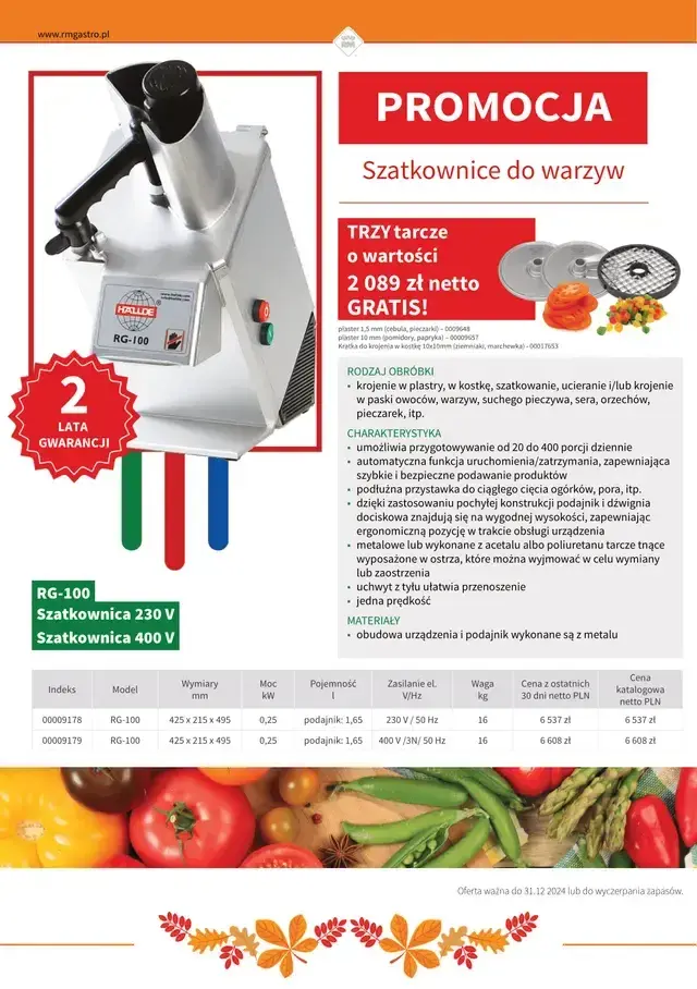miniaturka posta o tytule Promocja Jesienna: Szatkownica HALLDE RG-100